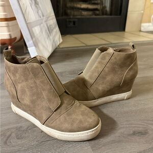 Tan Wedge Ankle Boots
